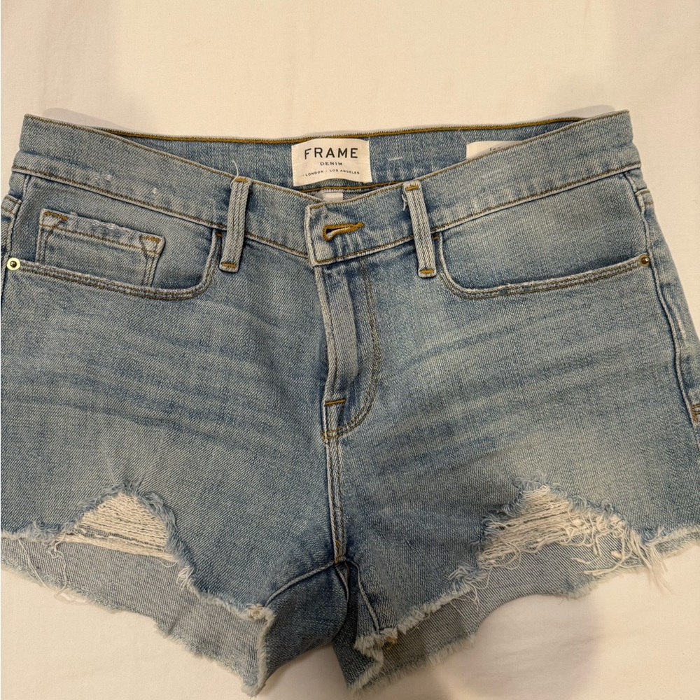 Frame Denim Women's Faded Blue Jean Shorts